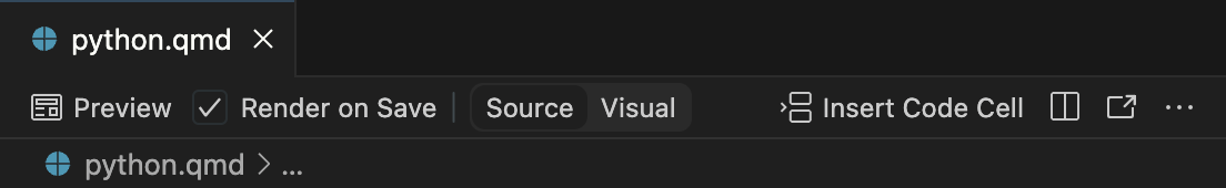 The Editor toolbar showing the Render on Save option checked.